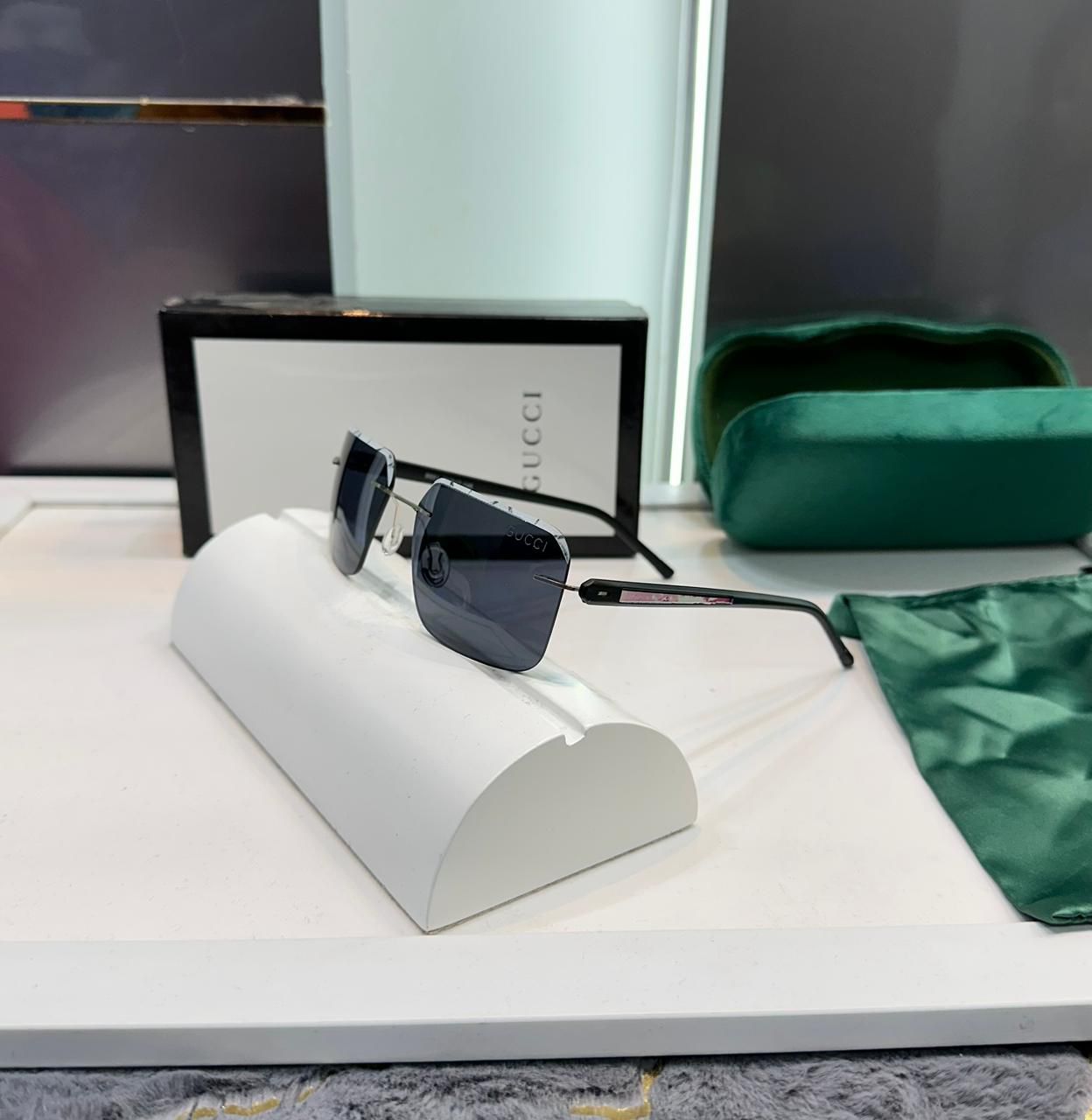 Buy First Copy Gucci GG Logo Rectangular Black Acetate Luxury Unisex Sunglasses - Master Quality 7A Mirror at Lowest Price Online India