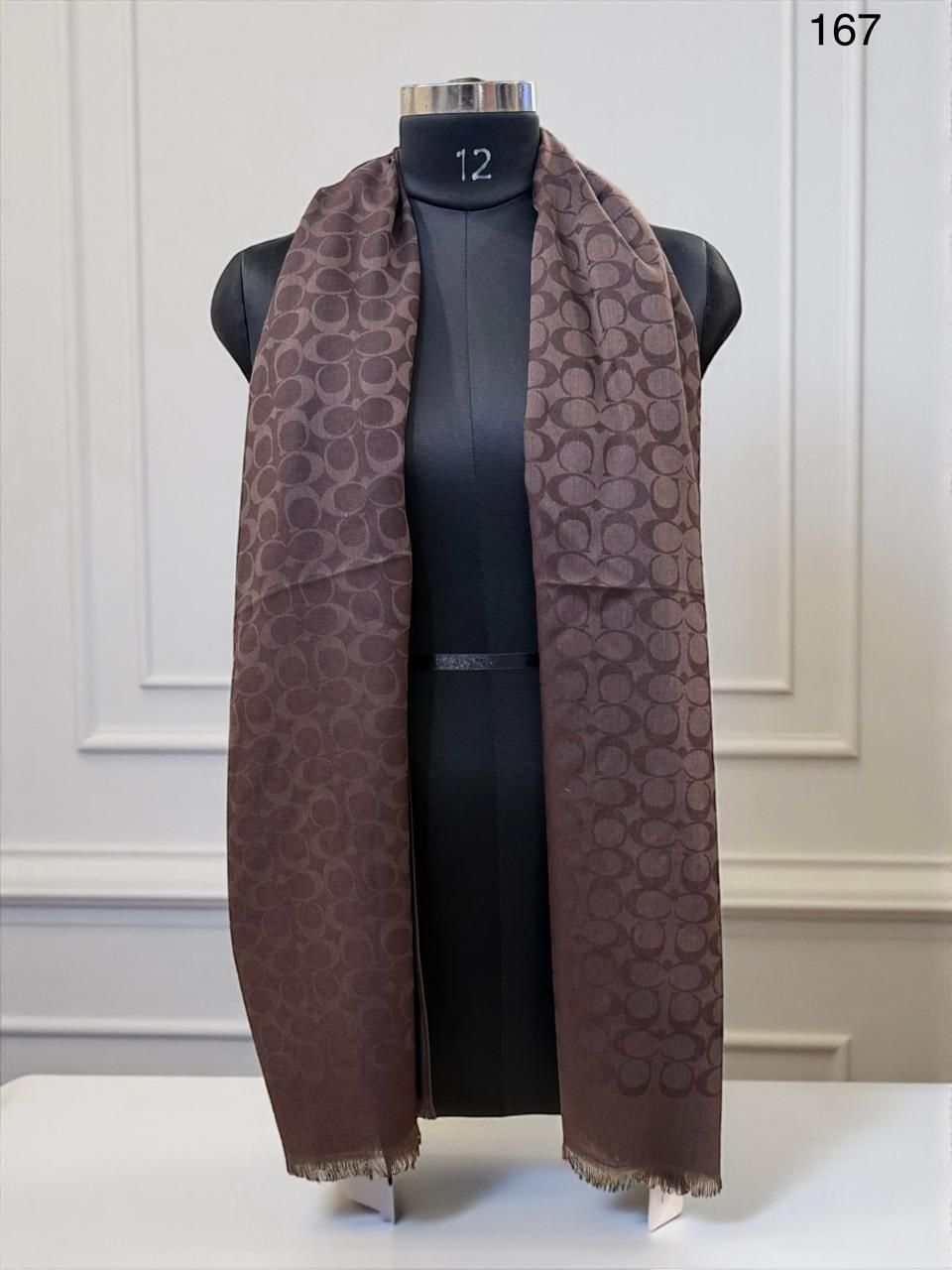 Buy First Copy COACH Luxury Signature Monogram Semi-Woolen Stole – Premium Unisex Scarf with Full Gift Packaging - Master Quality 7A Mirror at Lowest Price Online India