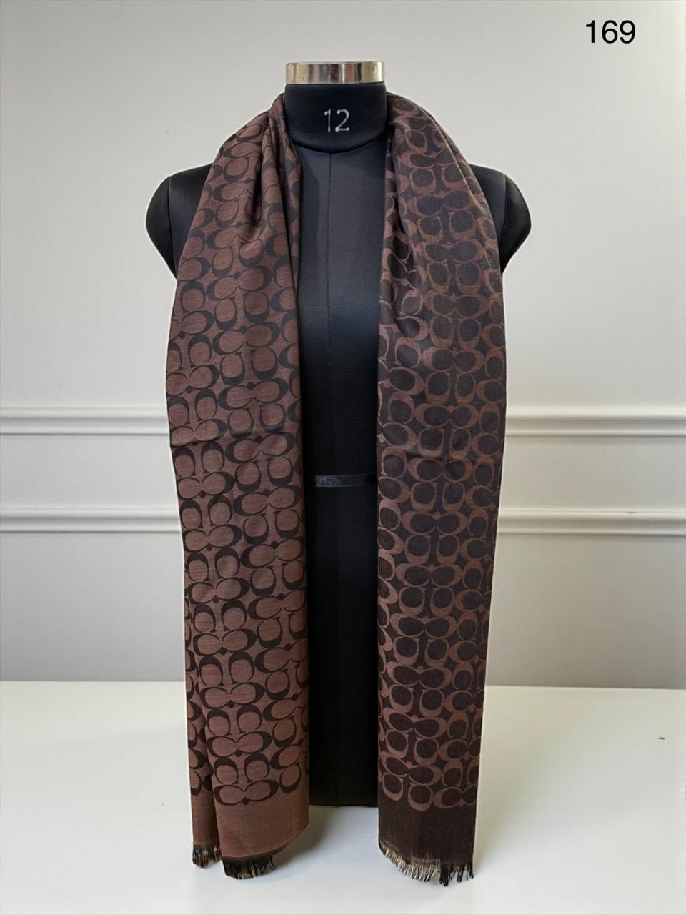 Buy First Copy COACH Luxury Signature Monogram Semi-Woolen Stole – Premium Unisex Scarf with Full Gift Packaging - Master Quality 7A Mirror at Lowest Price Online India