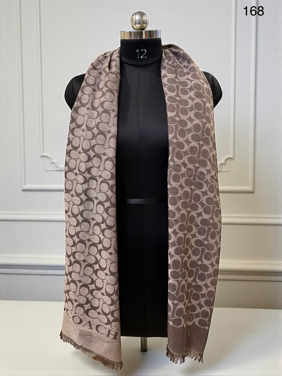 Buy First Copy COACH Luxury Signature Monogram Semi-Woolen Stole – Premium Unisex Scarf with Full Gift Packaging - Master Quality 7A Mirror at Lowest Price Online India