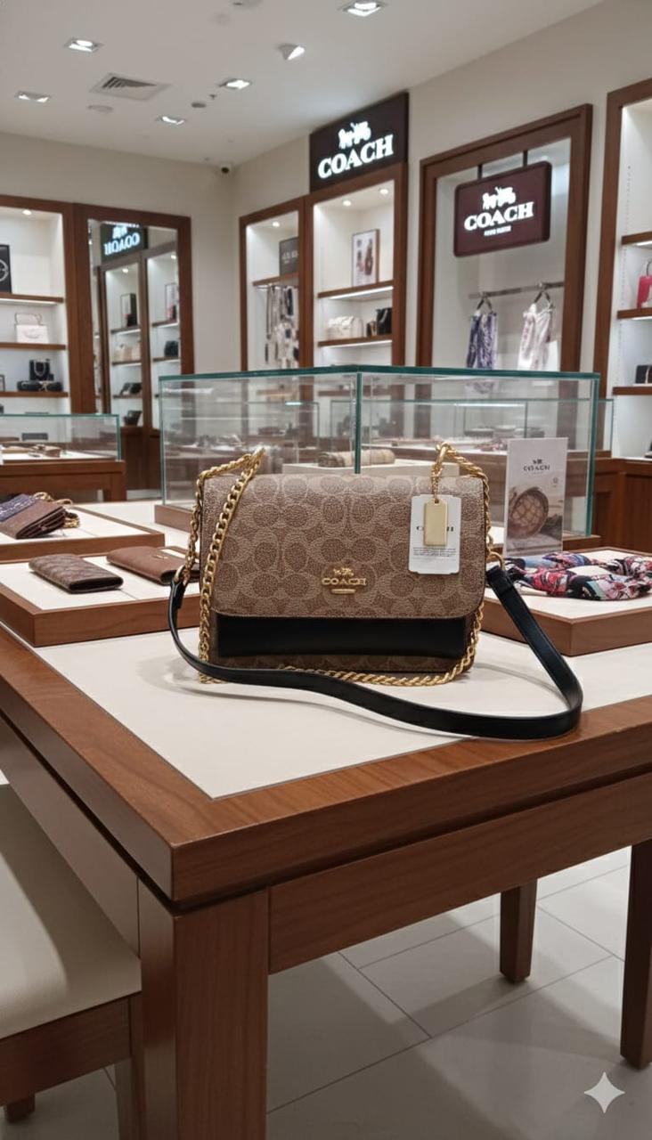 Buy First Copy COACH Signature Klare Crossbody Bag in Blocked Canvas – Elegant Chain Shoulder Bag with Premium Boutique Packaging - Master Quality 7A Mirror at Lowest Price Online India