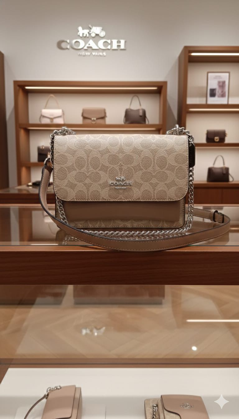 Buy First Copy COACH Signature Klare Crossbody Bag in Blocked Canvas – Elegant Chain Shoulder Bag with Premium Boutique Packaging - Master Quality 7A Mirror at Lowest Price Online India