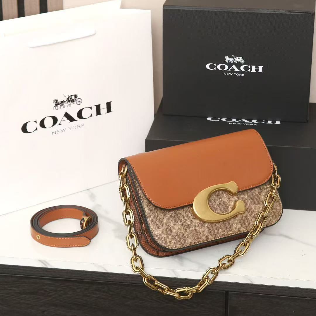 Buy First Copy COACH Idol Medium Handbag – Premium Leather & Signature Canvas Crossbody with Luxury Double Box Packaging - Master Quality 7A Mirror at Lowest Price Online India