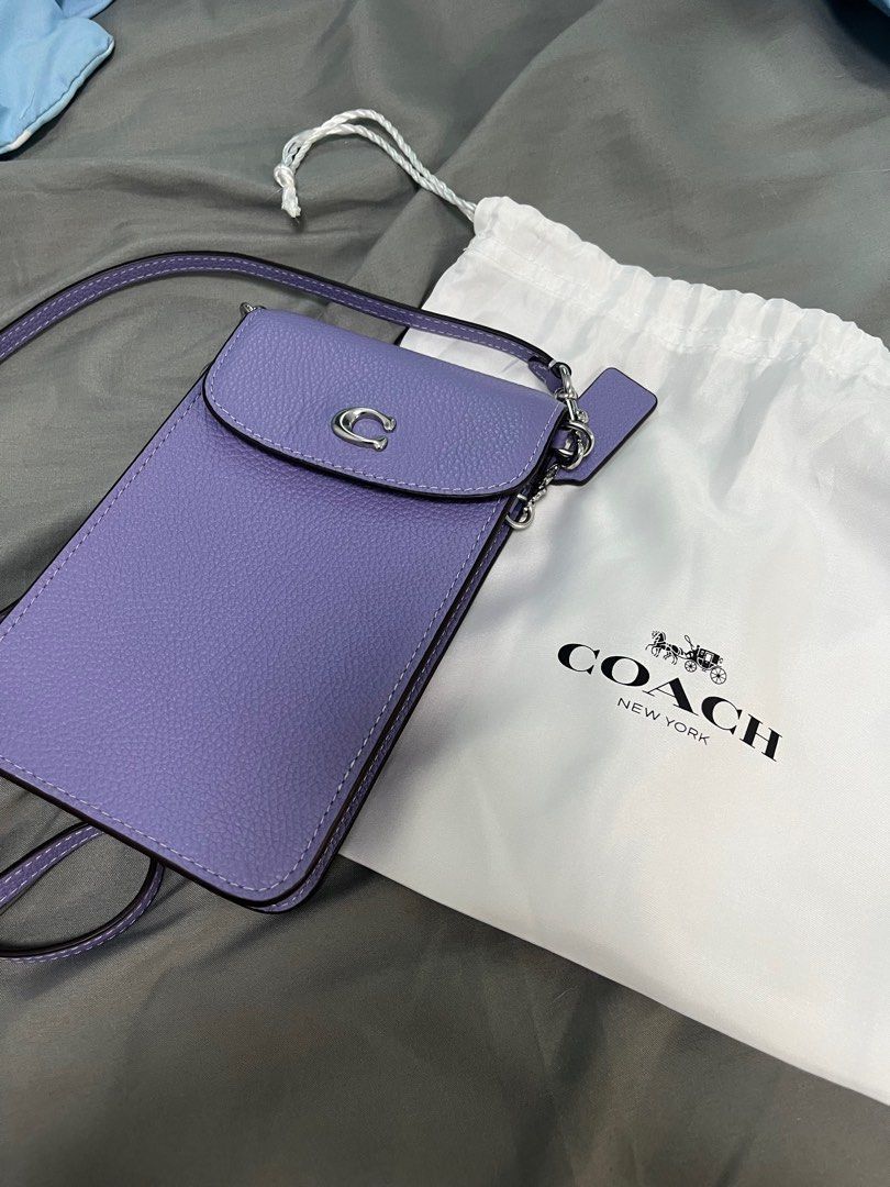 Buy First Copy COACH North South Phone Crossbody in Polished Pebble Leather – Luxury Mobile Sling Bag - Master Quality 7A Mirror at Lowest Price Online India