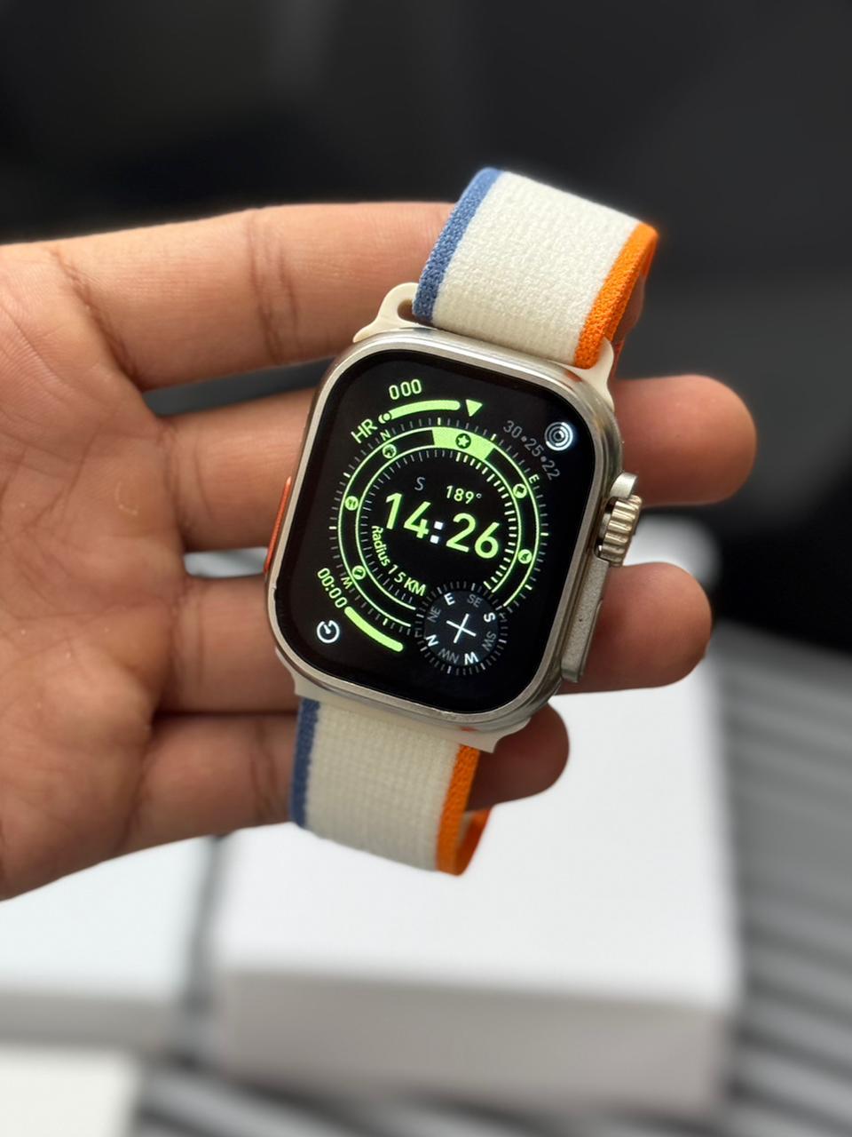 Buy First Copy Apple Watch Ultra 3 (49mm) 2026 Edition – 1:1 Premium Master Replica – accessories showing authentic design. Cash on Delivery available, Free shipping across India, Pan India delivery, 1:1 master replica with original box