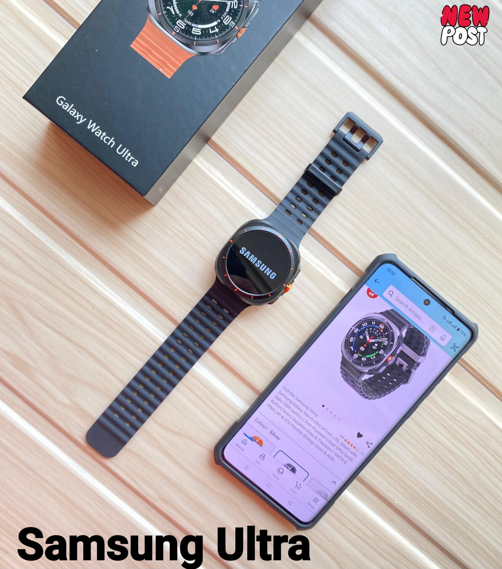 Buy First Copy Premium 1:1 Samsung Galaxy Watch Ultra – AMOLED Smartwatch with Bluetooth Calling & Health Tracking – accessories showing authentic design. Cash on Delivery available, Free shipping across India, Pan India delivery, 1:1 master replica with original box