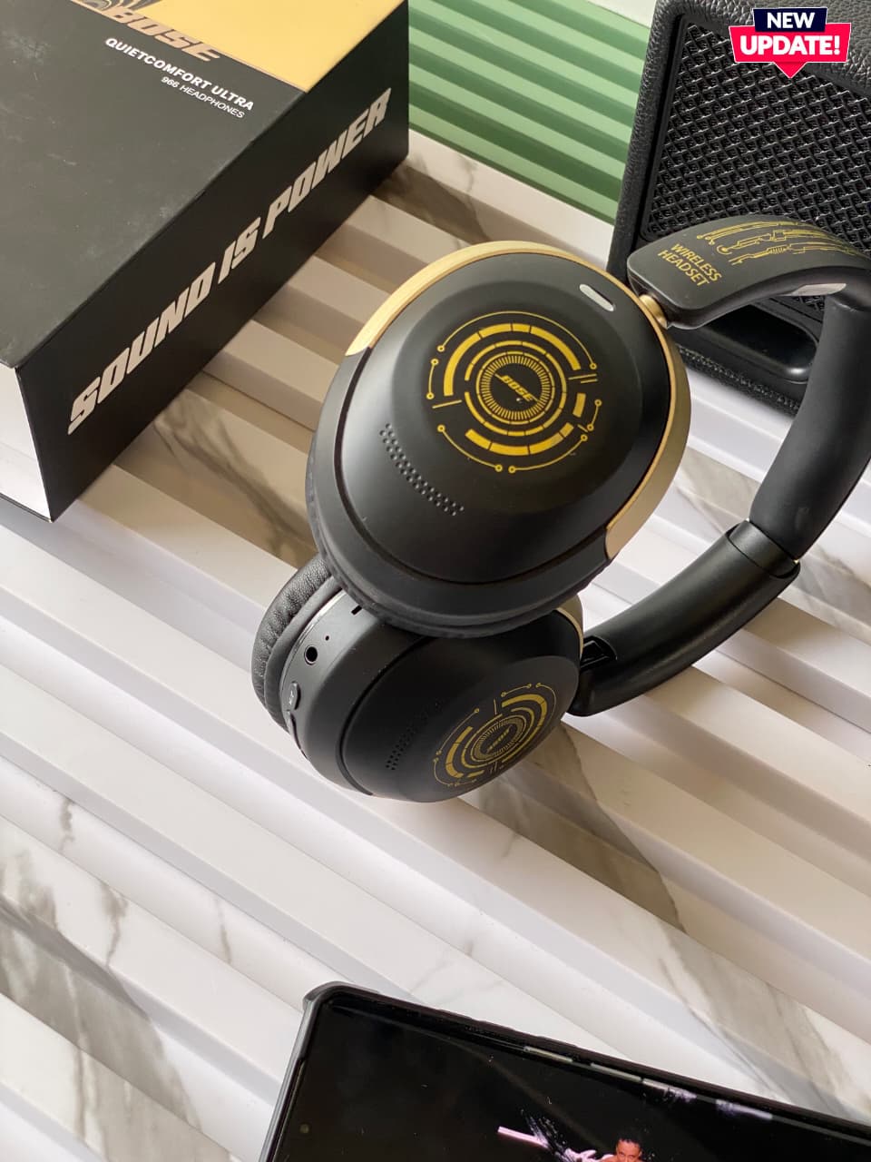 Buy First Copy BOSE QUIETCOMFORT ULTRA – 1:1 Master Replica (Model 996) with Original Box Packaging – Premium Quality 💯 – back view showing authentic design. Cash on Delivery available, Free shipping across India, Pan India delivery, 1:1 master replica with original box