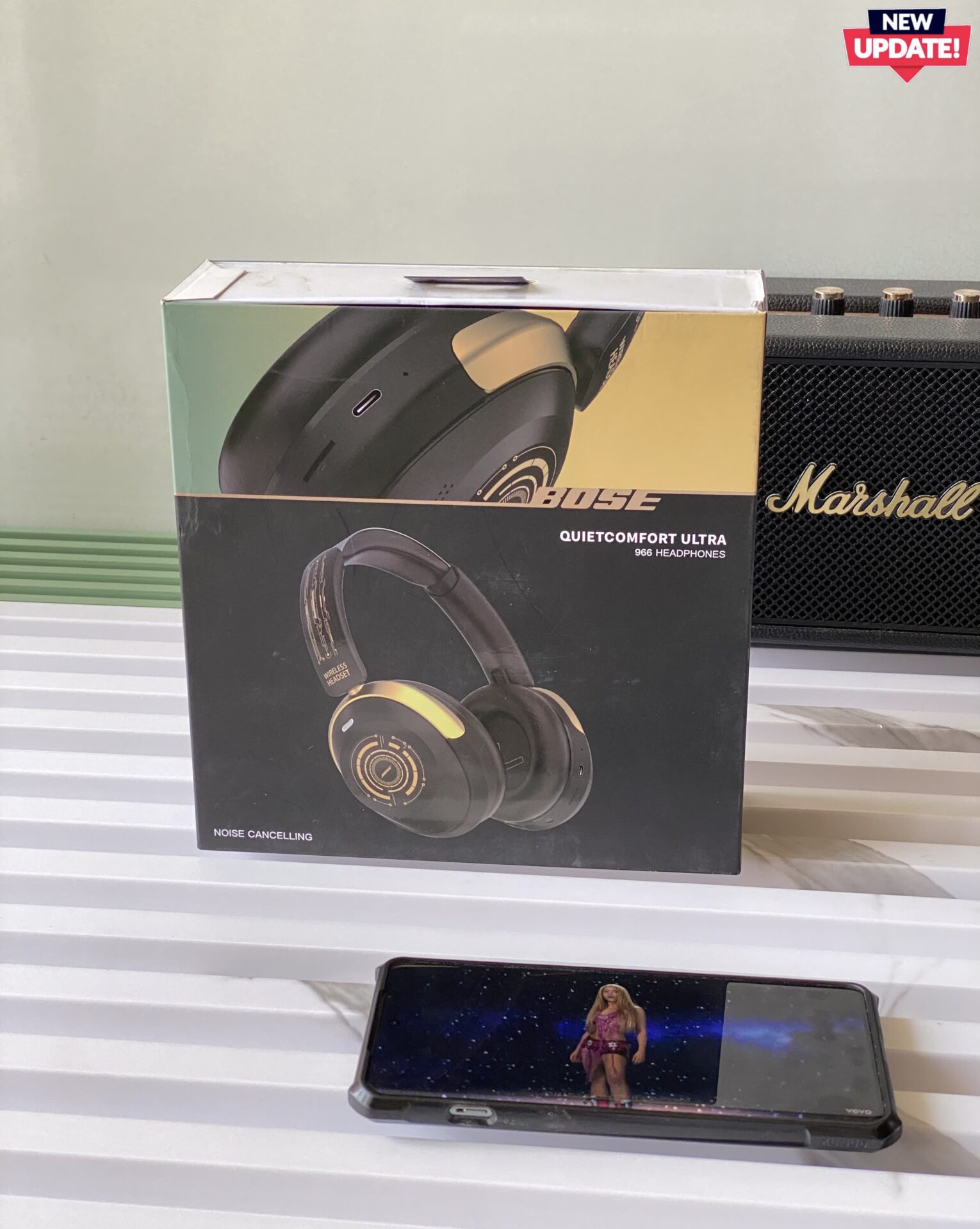 Buy First Copy BOSE QUIETCOMFORT ULTRA – 1:1 Master Replica (Model 996) with Original Box Packaging – Premium Quality 💯 – side view showing authentic design. Cash on Delivery available, Free shipping across India, Pan India delivery, 1:1 master replica with original box